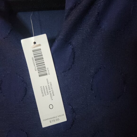 Chico's 0 Monochrome Navy Blue Polka Dot Midi Dress Size Small NWT $80 - Picture 5 of 6